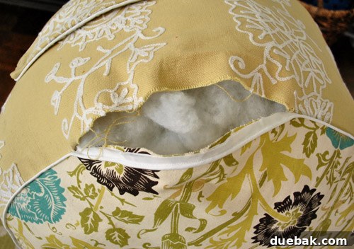 Stuffing beanbag with old pillows
