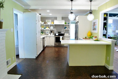 Another view of installed cork floor