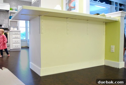 Peninsula with new baseboard installed