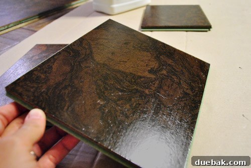 Cork sample with polyurethane applied without sanding