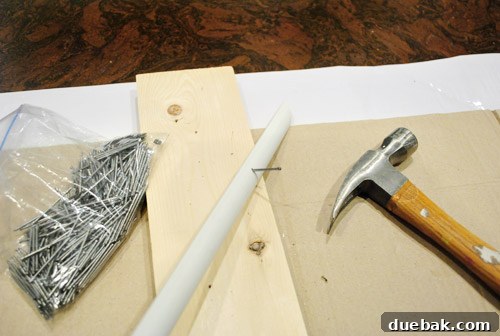 Pre-hammering nails into shoe molding