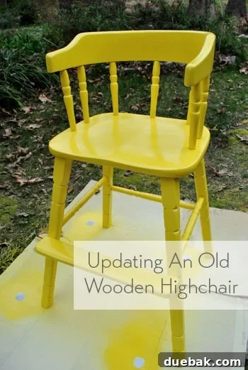 Giving an Old Wooden Highchair a Makeover 2 updating an old wooden highchair before photo
