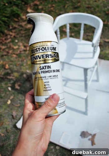 Giving an Old Wooden Highchair a Makeover 5 highchair after first coat of primer
