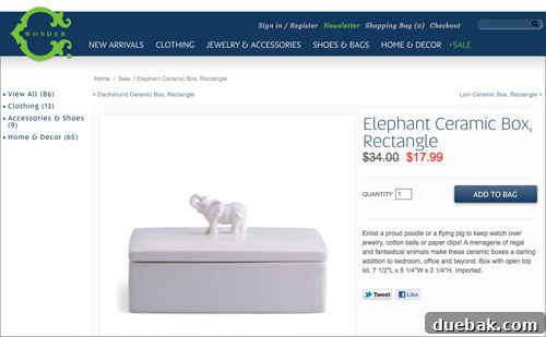 A sweet ceramic elephant box and a gift card for a massage