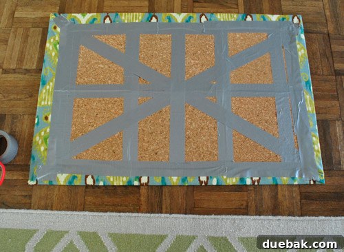 Securing Fabric to Cork Board with Tape