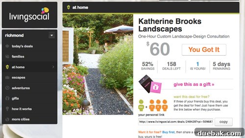 A landscape designer pointing out features in a yard during a consultation, discussing potential improvements