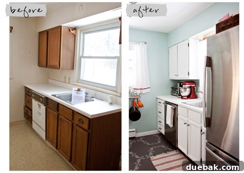 Budget Kitchen Remodel After Stencil Floor