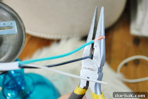 Upgrade Your Boob Light to a Modern Pendant 19 Exposed copper wires, ready for connection to household electrical wiring.