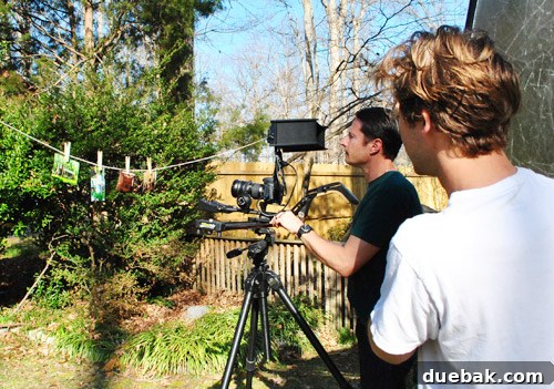 Petersik household filming a promotional video for their upcoming book with a professional crew.