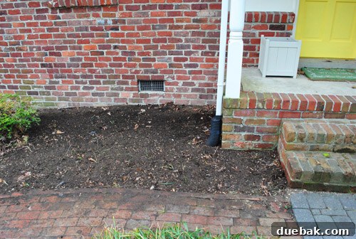 Garden bed after digging out invasive liriope
