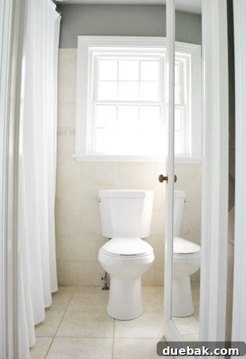 Bathroom in progress with new toilet