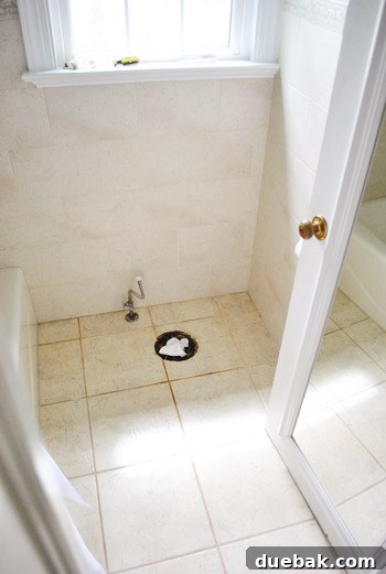 Cleaned toilet flange area