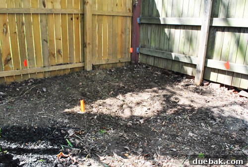 Marking sandbox corners with flags