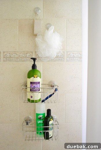 Another view of the hidden shower storage