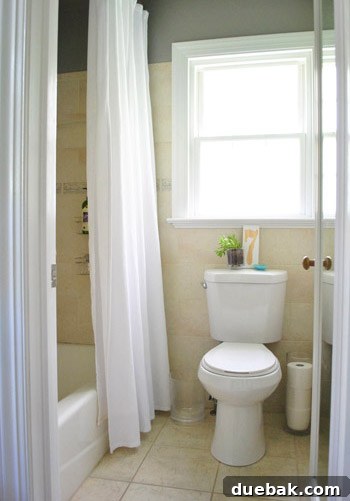 Overview of the updated bathroom with all three changes visible