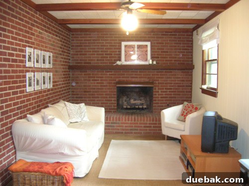 A Before & After comparison of a room, highlighting significant DIY changes.
