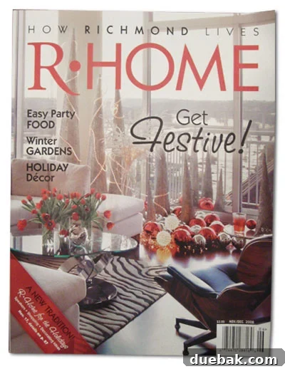 R Home Magazine Cover featuring holiday decor
