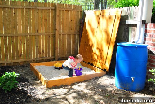 Completed sandbox with lid