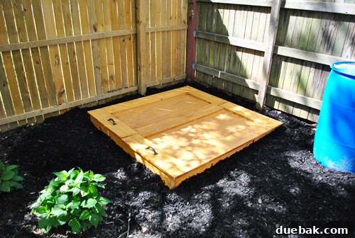 Mulch added around the rock box