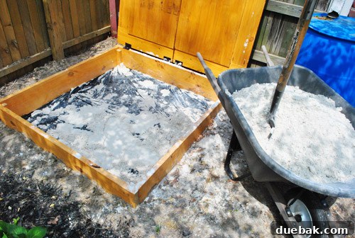 Empty sandbox after sand removal