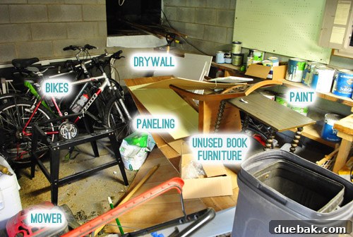 A hopeful vision of the organized workshop, with clear surfaces and designated storage areas.