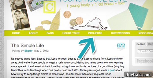 Old, text-heavy project gallery page showing numerous links and cluttered layout