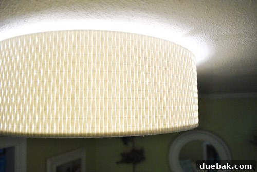 Alang light fixture with shade installed