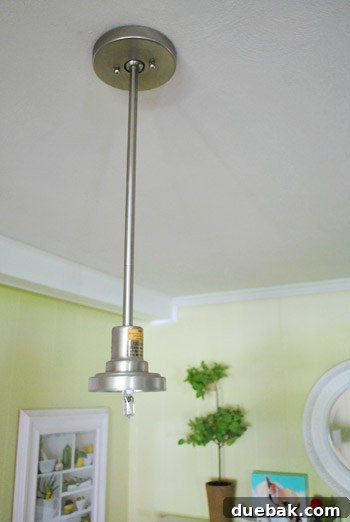The dark area in need of a new light fixture