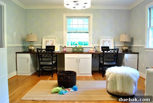 Office space before final styling, looking less cohesive