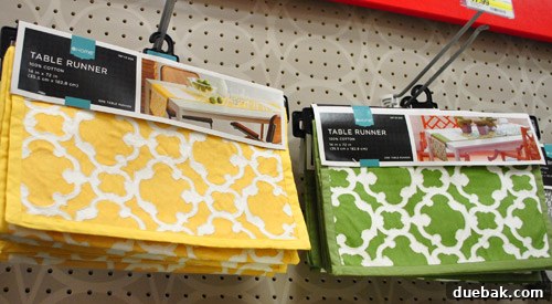Table runners with an appealing pattern, an easy way to enhance a dining table setting.