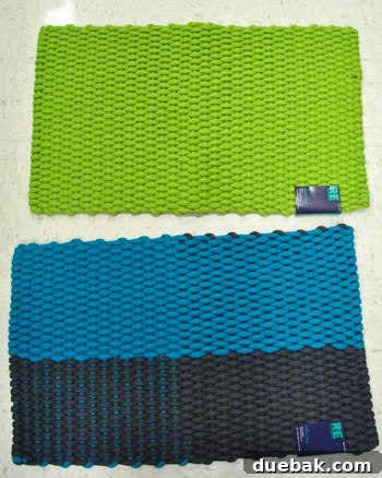 Indoor/outdoor doormats in green, soft yet durable, perfect for patios and sunrooms.