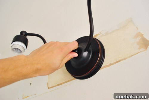 Wiring and mounting the new light fixture