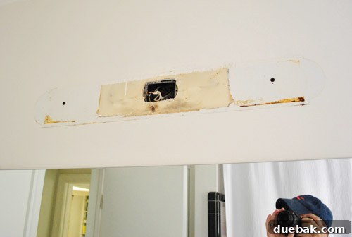 Wall after removing metal plate