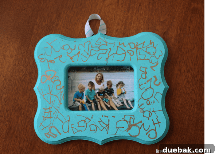 Personalized Christmas ornaments crafted from simple wood frames and vibrant paint, a wonderful family activity.
