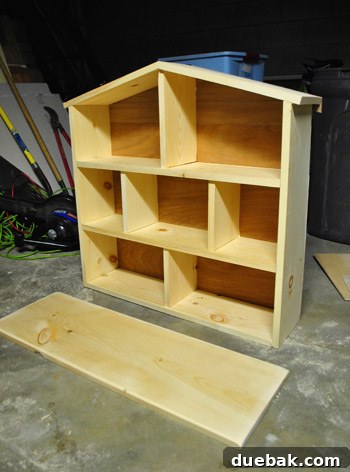 Wooden base for the dollhouse with rounded, sanded edges
