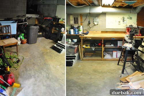 After a quick tidy-up of the basement workshop, still some clutter but functional