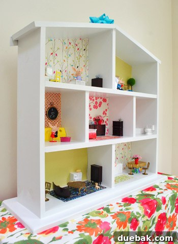 Pint-Sized Palaces: Decorating Your Dollhouse 14 Side View Of Easy DIY Dollhouse With Wallpaper Backgrounds