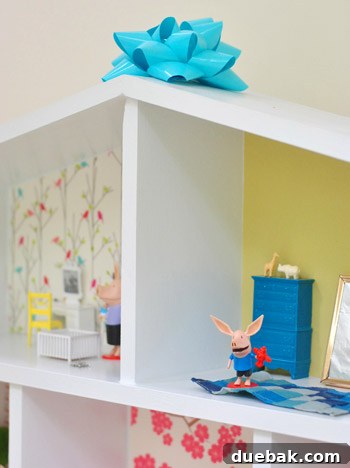 Pint-Sized Palaces: Decorating Your Dollhouse 25 Bow On Top Of DIY Homemade Dollhouse Build For Daughter