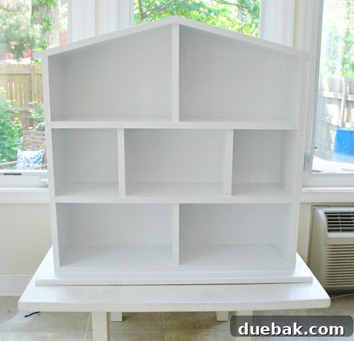 Pint-Sized Palaces: Decorating Your Dollhouse 6 Final Painted White DIY Simple Dollhouse Build