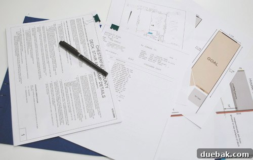 Documents gathered for the deck permit application.