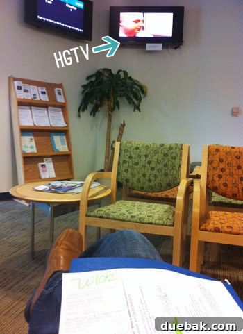 Waiting room at the county permit office.