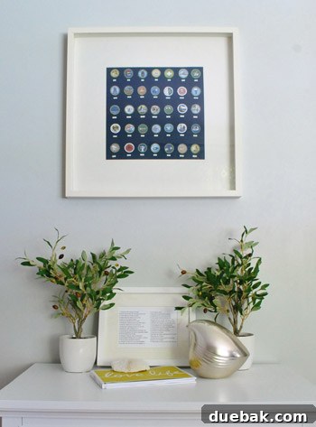 Kitchen Comfort and Style 15 Smaller frame with key to Boy Scout badges leaning below the main art