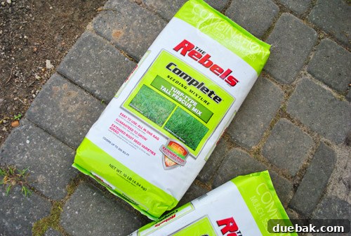 Repairing Bare Spots In Your Lawn With Seed 9 Bag of all-in-one grass seeding mixture