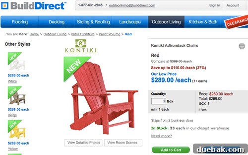 Bringing a Pop of Color to Our Side Patio with Red Adirondacks 13 Image of Contender 2: A more expensive Adirondack chair option