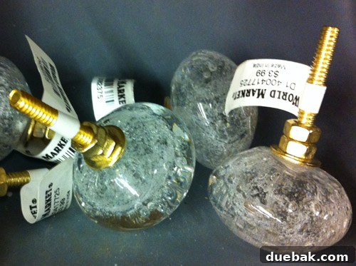 Elegant glass knobs for furniture and cabinetry