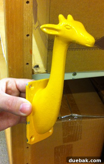 Vibrant giraffe wall hook for kid's rooms or mudrooms