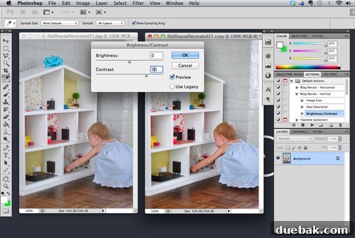 Side-by-side comparison of an original image versus one with increased contrast
