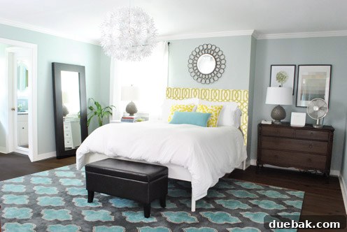 Alternative concept rendering: Ed the bed with a different style of fabric headboard, exploring various design possibilities.