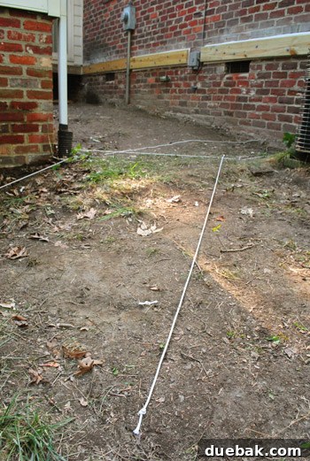 String lines showing adjusted stair placement
