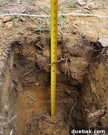 Measuring post hole depth